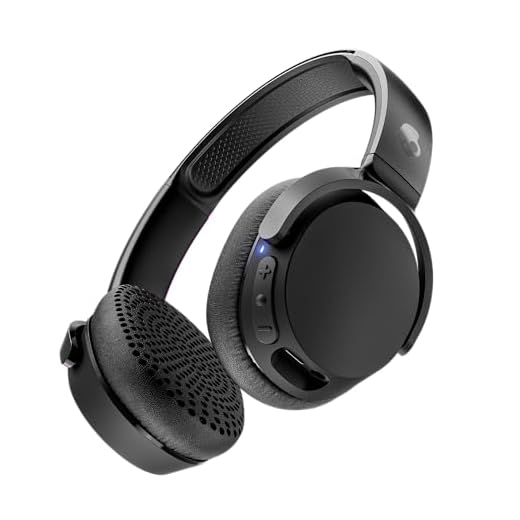 Skullcandy Riff Wireless 2 On-Ear Bluetooth Headphones, Up to 34 Hrs Battery, Foldable Lightweight Design, Convenient for Travel with Included 3.5mm AUX Cable, Microphone for iPhone Android - Black