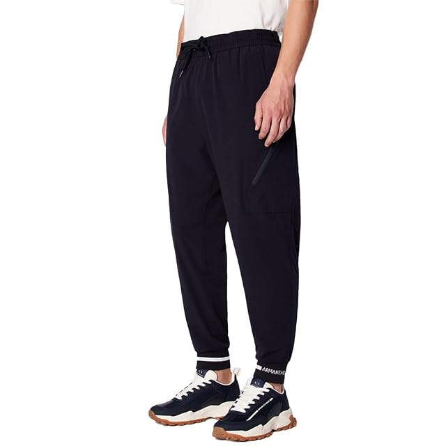 Armani Exchange Mens Logo Cuffed Trouser Pant