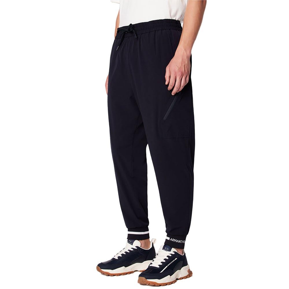 Armani Exchange Mens Logo Cuffed Trouser Pant