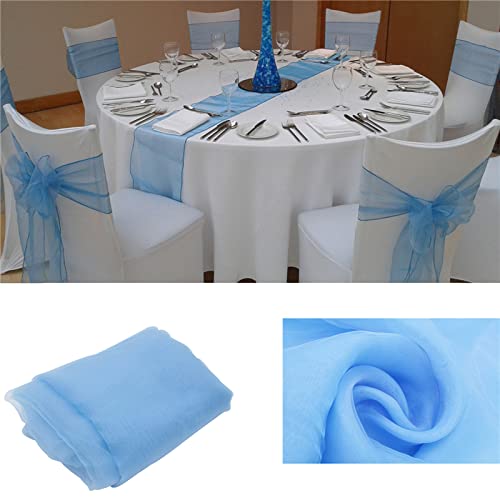 ERRVA Runner da tavolo in organza velata 50 pezzi 30x275 cm decorazione della casa fiocchi per sedie decorazione del telaio per banchetti di feste decorazione della tavola di nozze-verde oliva