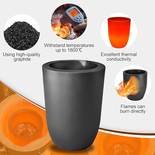 Nelyrho 6kg Premium Graphite Crucible, Silicon Carbide Clay Crucible Cup for Melting Casting Refining Aluminum, Gold, Silver, Copper, Brass, Withstand High Temperature 1800℃/3272℉