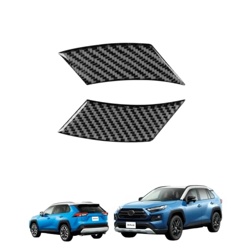 Vgafuze Forトヨタ RAV4 50系 RAV4 PHV 2019年4月-現行 ソフトカーボンファイバー フロント ドア ウィンドウガーニッシュ Aピラー パネル カバー ステッカー ラブ4 アクセサリー 外装パーツ (ブラックカーボンファイバー)