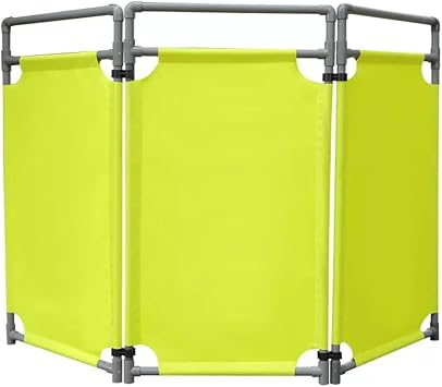 Safety Barricade - Foldable 3 Panel Portable PVC Frame Barrier for Crowd Control, Security Gate for Engineering Repairs and Caution