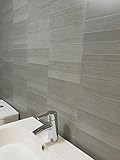 DBS Graphite Grey Modern Tile Effect Bathroom Panels Shower Wall PVC Cladding (5 Panels) - Image 5