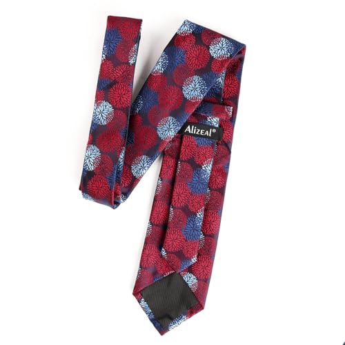 Image of Alizeal Mens 3.15inches Leaf Flower Pattern Tie Set