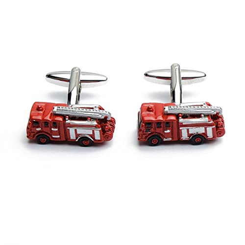 Manschettenknöpfe - Feuerwehr Auto Rot, Middel, Messing, Kein Edelstein