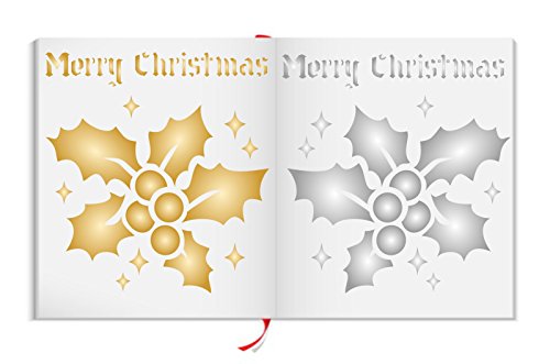 Christmas Holly Stencil, 4.5 X 4.5 Inch (M) - Scrapbooking Decor & Card Stencils For Painting Template #TOP3