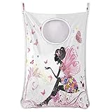 Pretty Girl Hanging Laundry Hamper Bag, Hanging Laundry Bag and Space Saving Clothes Hamper with...