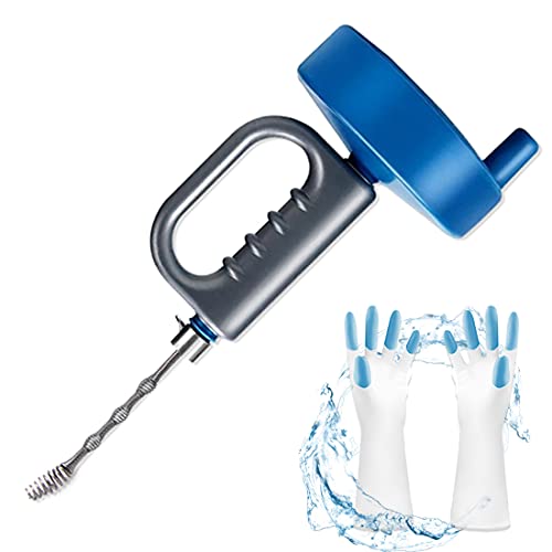 Furet Déboucheur Canalisation 10m Deboucheur Extensible Spirale de Nettoyage de Tuyaux avec Gants, Deboucheur WC, pour Salle Bain, Cuisine