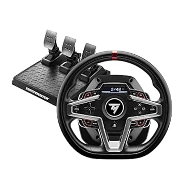 Thrustmaster T248, volante de corrida e pedais magnéticos, transmissão híbrida, trocadores de marchas magnéticos, feedback de força dinâmico, tela com informações de corrida (PS5, PS4, PC)