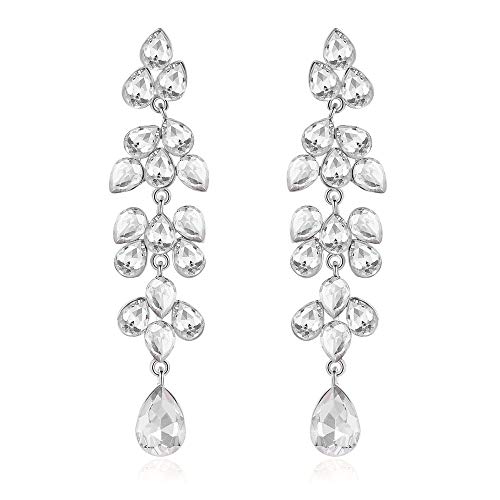mecresh Cluster Cute Crystal Dangle Earrings Leaf Vine Long Drop Earrings for White Day Bridal Wedding Jewelry in Silver/Champagne/Rose/Darkblue/Multicolor mecresh Cluster Cute Crystal Dangle Earrings Leaf Vine Long Drop Earrings for White Day Bridal Wedding Jewelry in Silver/Champagne/Rose/Darkblue/Multicolor
