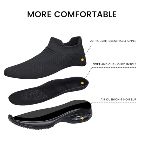 BQQ Mens Walking Shoes Sock Casual Fashion Sneakers Comfortable Slip On Air Cushion Workout Athletic Gym Running Shoes4