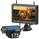 Solar Reversing Camera Wireless, Magnetic 7" 1080P AHD Backup Rear View Camera, IR Night Vision, 10000mAh Large Capacity, 150° Wide Angle, DIY Installation, for RV, Trailer, Truck, Motorhome(VS-7E)