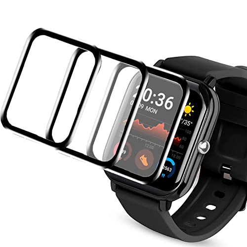 Compatible for Ogihisu Smart Watch Screen Protector, Lamshaw [3 Pack] Lamshaw 3D Full Coverage PET Soft Screen Protector Film Compatible with Ogihisu H10 1.54