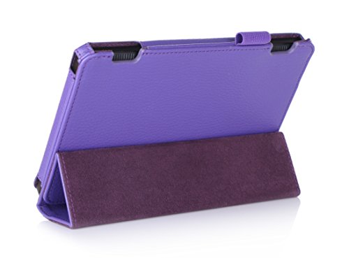 Mochie (Trademark) Genuine Leather Case Cover For Kindle Fire Hd 7" Tablet 2014 Edition (Purple) #TOP5