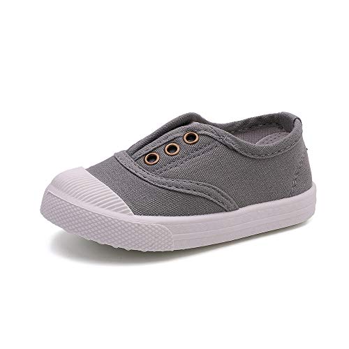 Peggy Piggy Boy'S&Girl'S Canvas Shoes Lightweight Sneakers Cute Casual Running Shoes(20311-Gry-29) Grey cover