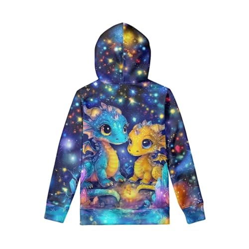 Image of WELLFLYHOM Boys Hooded Sweatshirts Hoodie Pullover Cool Graphic Crewneck Blouses Size 6-16