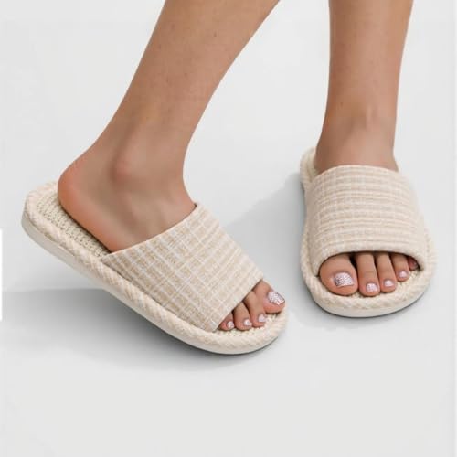 House Slippers for Women Indoor Cotton Bedroom Slippers Slides for Women Indoor Soft Durable Sole for Bedroom Home