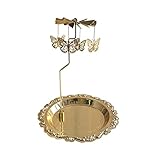 Spinning Candle Holder Tea Lights Candle Holder with Round Tray Carousel Candle Spinner for Candle Lovers (Butterfly)