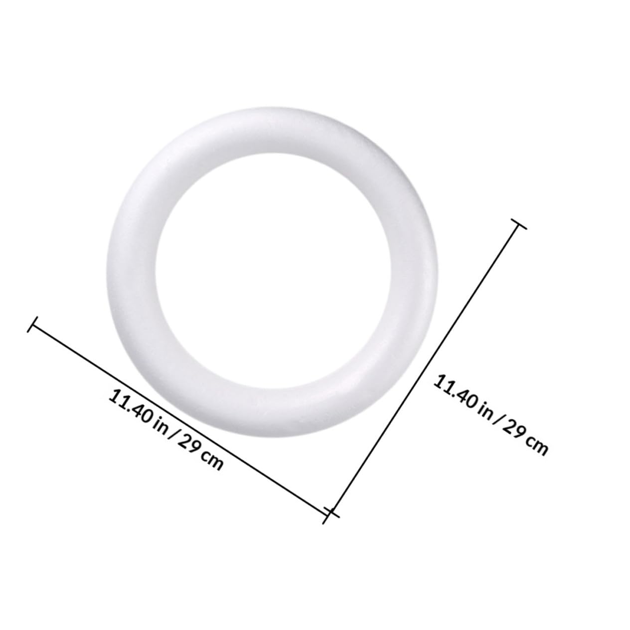 BESTonZON Lot de 4 Anneaux en Mousse Blanche 300 Mm, Couronnes Artisanales DIY pour Décoration de Fête, Fournitures Créatives pour Peinture et Fabrication de Décorations Festives Garçon