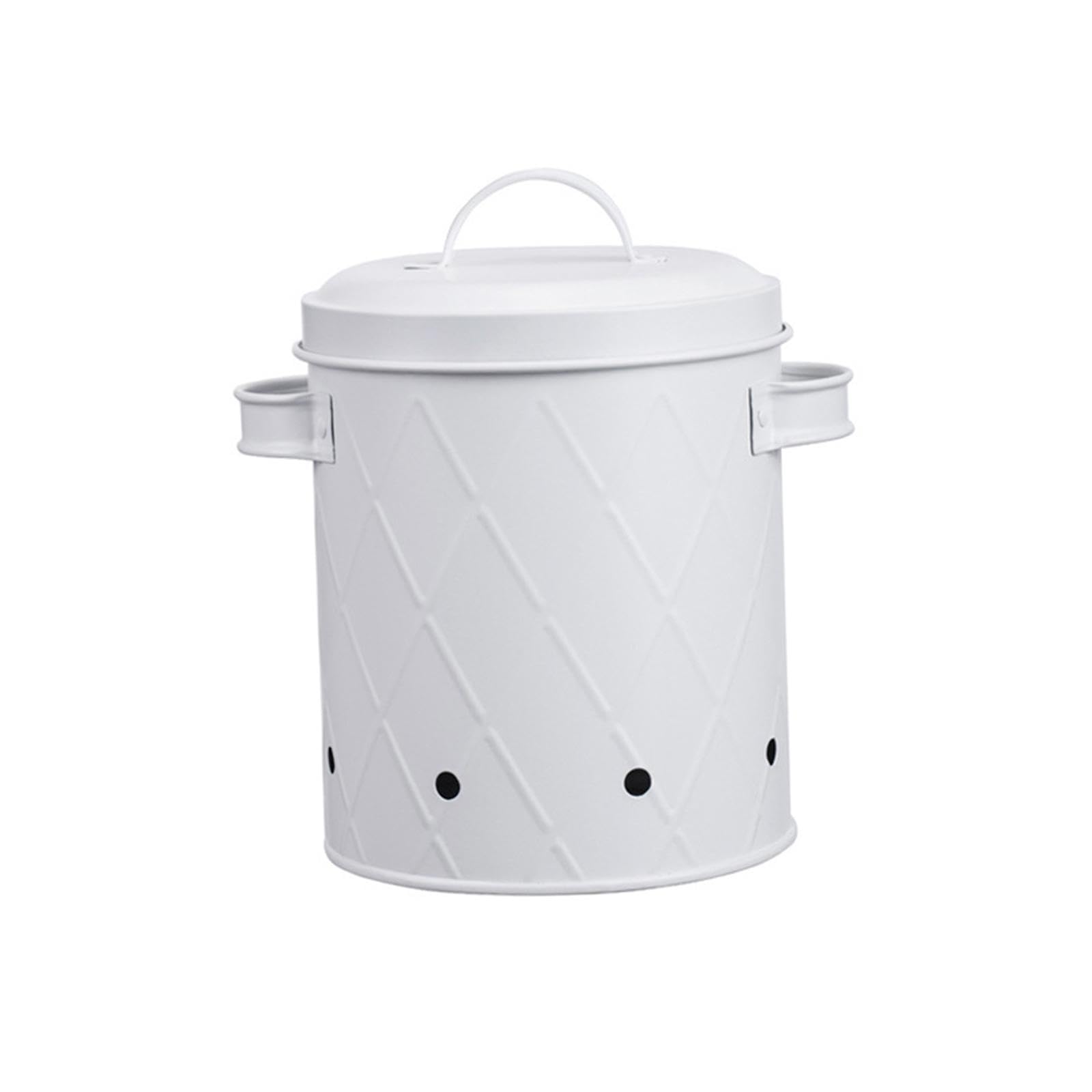 rockible Kartoffel Zwiebel Knoblauch Topf, Belüftete Metallbox, Gemüse Aufbewahrungsdose, Lebensmittelbehälter Eimer für Picknick, Outdoor, Langsames Kochen, C, Weißer Stil B