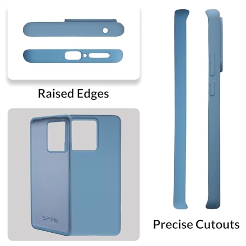 Image of SPRIG Compatible with Moto Edge 40 Premium SilkTone (Liquid Silicone) Back Cover Drop Tested Shock Proof Mobile Case for Men, Women, Boys and Girls with Camera Protection (Denim Blue)