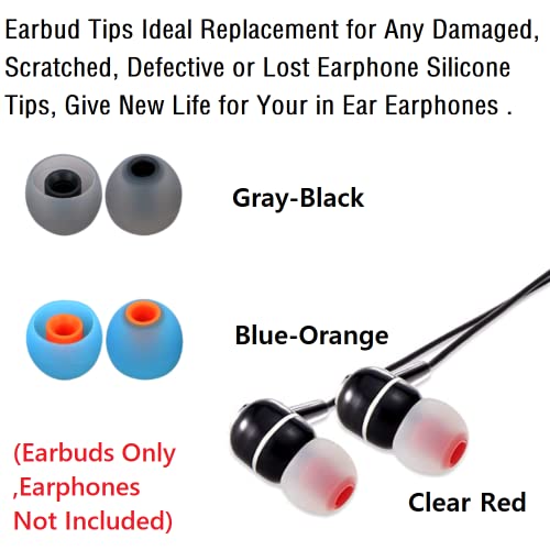 Image of Silicone Earbud Tips Earbuds Replacement Ear Tips Gels Bud for Popular in-Ear Headphones Other Inner Hole from 3.8mm - 5.1mm Earphones 9 Pairs S /M /L