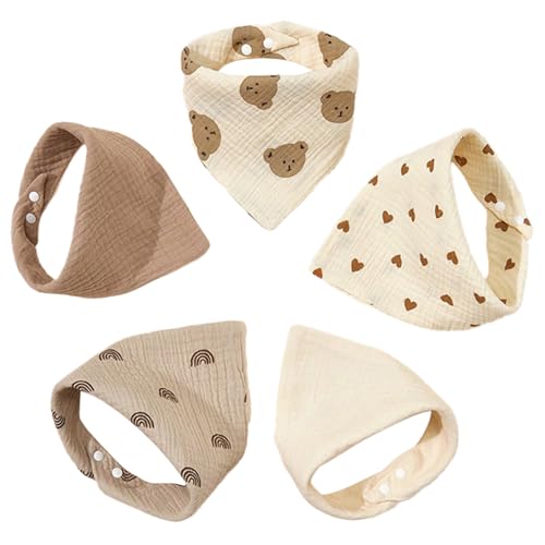 Satiskid 5er Pack Lätzchen Baby Musselin Dreieckstuch Halstuch...