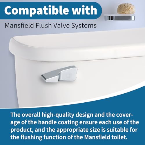 Dollform 2 PCS Toilet Handle Compatible with Mansfield Flush Valve Systems, Replacement Toilet Tank Flush Lever for Mansfield Front Mount, Chrome Finish Handle