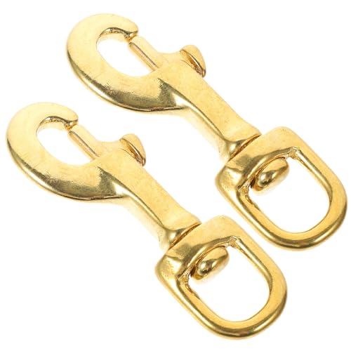 KALLORY Brass Detachable Swivel Hooks Lanyard Snap Hooks Curved Lobster Clasps for Chains