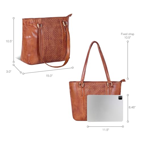 Image of Leather Purse For Women - Real Leather Tote For Women - Ladies Shoulder Handbag For Work, Travel, Casual Use