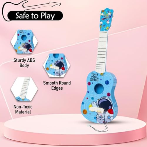 Image of Kids Guitar - 17 inch 4-String Acoustic Musical Toy for Beginners | Educational Learning Instrument for Boys & Girls Age 6+ | Mini Acoustic Guitar Toy
