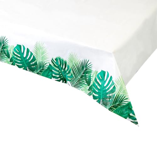 Talking Tables Tropical Disposable Paper Table Cover 180cm x 120cm for Kids Parties Summer BBQs, Jungle Themed Dinosaur, Luau