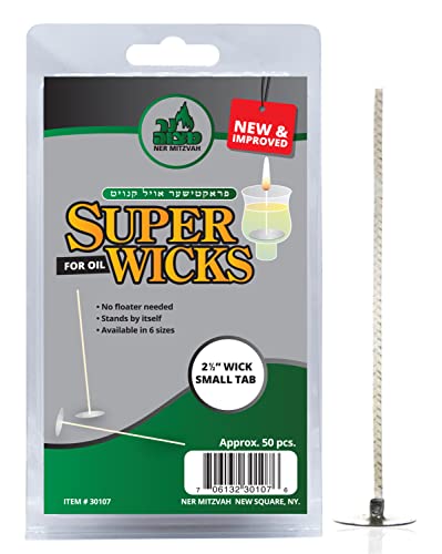 Mèches de coton de qualité supérieure Ner Mitzvah, base stable pour verrerie fine, 50 pcs - 2