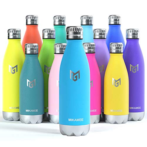 MIKAMEE Botella de Agua Acero Inoxidable 350/500/650/750ml | Aislamiento de Vacío de Doble Pared airBottle | sin bpa Botella termica | Mantiene 24h frías/12h Calientes | para Niños, Deporte, Oficina