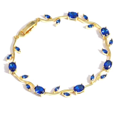 Image of druenza Tulip Bracelet for Women Stylish | Gold Plated Floral Crystal Jewellery | Elegant Adjustable Chain Bracelet for Girls Stylish | Trendy Daily Wear Party Jewelry Gift for Women & Girls