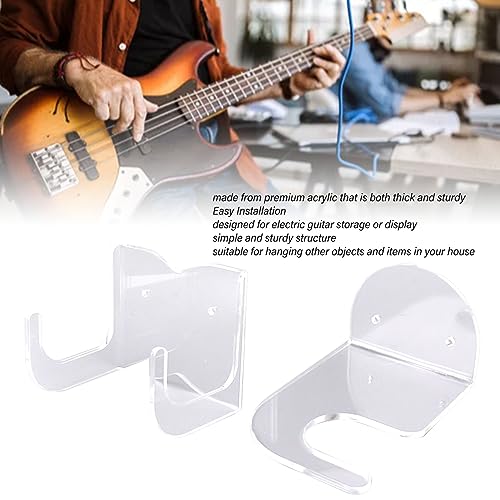 Beufee Guitar Wall Mount, Sturdy Acrylic Seamless High Stability Guitar Hanger Wall Mount Guitar Wall Hanger Acrylic Guitar Stand for Display