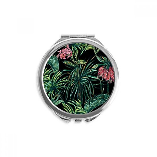 Miroir de poche motif fleur ciel foncé - Idée cadeau originale miroir à main rond portable