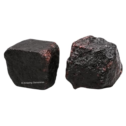 Image of Amazing Gemstone Garnet Raw Crystals and Healing Stones, Natural Rocks for Tumbling - DIY Raw Stones and Crystals, 2 Pieces