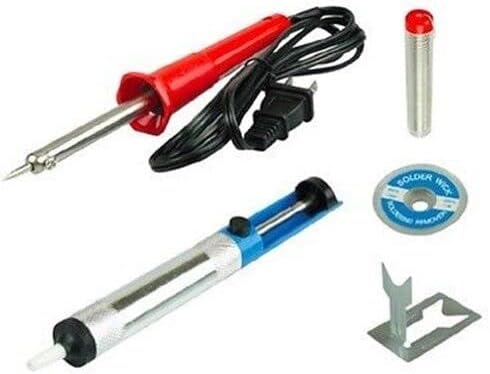 For 5 Piece Hand Soldering Iron Gun Desoldering Pump Sucker Tool Kit Set with Solder