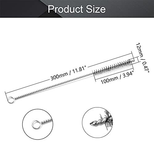 Image of Utoolmart Steel Wire Cleaning Brush, Spiral Power Tube Cleaning Tool, Bottle Brush, 0.5-inch Diameter 12-inch Length, 10pcs