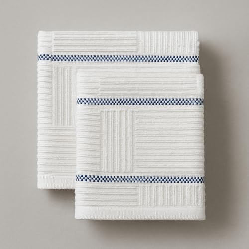 Image of 100% Cotton Multi-Purpose Kitchen Cleaning Cloth - Wet & Dry Use - 18 x 28 Inches (Set of 2) - Solid White Towel for Mopping, Dusting, and General Cleaning