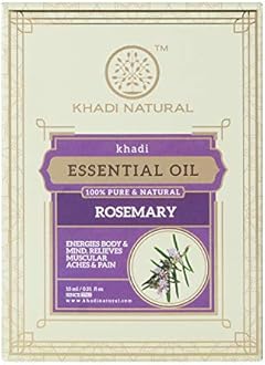 KHADI NATURAL Ayurvedic Rosemary Essential Oil| For for Skin, Hair growth, Aromatherapy| Stress-relieving properties| Natural and Therapeutic| 15ml