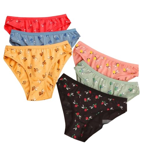 olsia Women's Briefs Soft Cotton, Hosiery Underwear, Innerwear, Panties | Floral Print, Rose Print Combo Pack of 6-picture-54