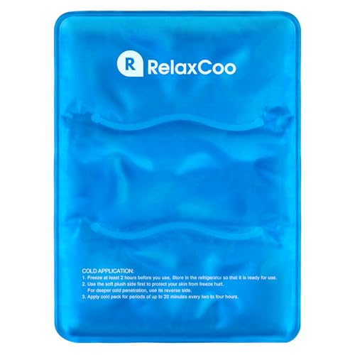 RelaxCoo Large Flexible Ice Pack for Injuries Reusable Gel, 11x14.5 Inches, Cold Compress for Hip, Shoulder, Knee, Back Pain, Swelling, Bruises, Surgery