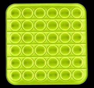 Top Trending Toys Push & Pop It Bubble Sensory Fidget Toy Anxiety Autism ADHD Special Needs Stress Relief Perfect Birthday Party Gifts & School Rewards (Glow In The Dark Yellow Square) (A-2)
