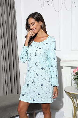 Image of PNAEONG Women's Cotton Long Maxi Night Gown Nighty Dress Stylish Super Soft Comfortable
