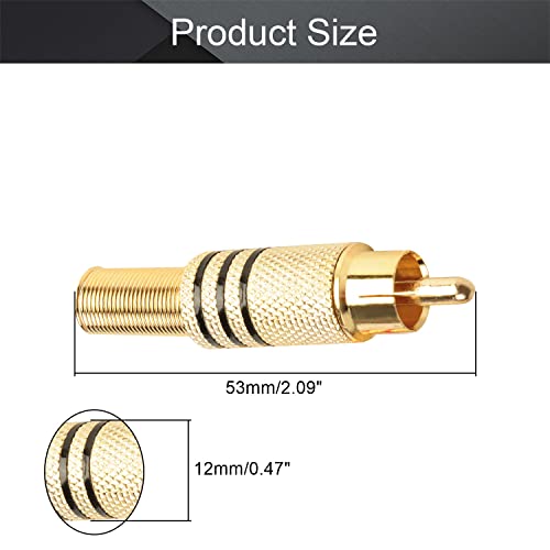 Fielect 20Pack Adaptador Conector RCA Macho para Audio y Video miniatura 2