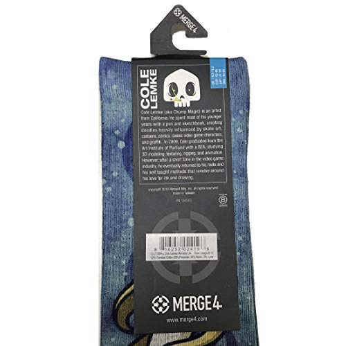 MERGE4 Chump Magic Cole Lemke Banana Lite Blue Yellow Unisex Artist Crew Sock2