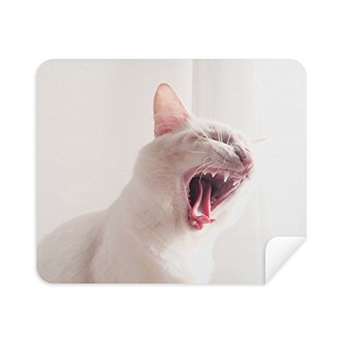 Chiffon écran de téléphone chat blanc microfibre suède anti-trace pour lunettes photo 2Pcs